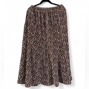 Vintage Carole Little Brown Leopard Print Maxi Skirt- Size M